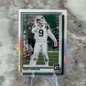 🔥 2025 Greg Zuerlein Panini Donruss Optic Silver Variation Prizm Card. Jets